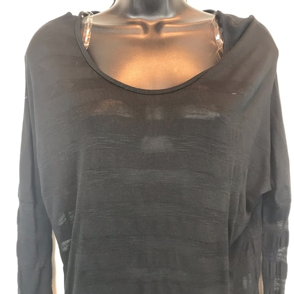 Chloe K Black Stripe Sheer Top - Picture 4 of 6